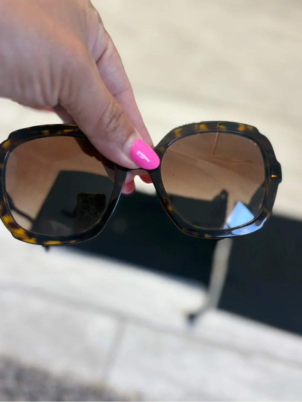 Prada Tortoiseshell Frame Brown-Black Lens Women's Sunglasses